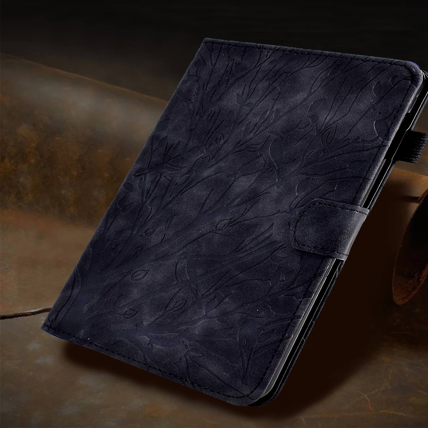 Alt View 2. Dteck - Flip Leather Case for Apple iPad (A16) 11" 2025/iPad 10th 10.9" (2022) Tree Pattern Card Slots Auto Wake/Sleep Cover - Black.