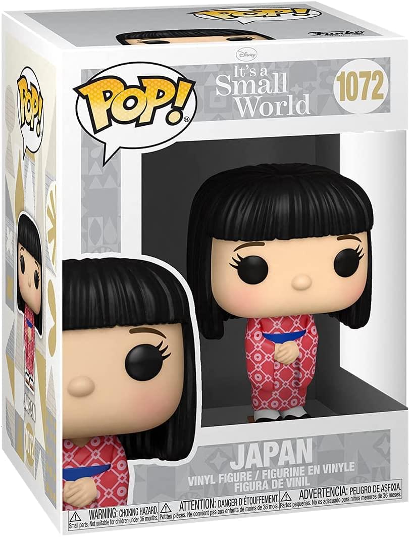 Sure, here is the corrected and grouped text from the image:

---

**Disney It's a Small World**

**POP!**

**1072**

**JAPAN**

**VINYL FIGURE / FIGURINE EN VINYLE / FIGURA DE VINIL**

**WARNING: CHOKING HAZARD. Small parts. Not suitable for children under 36 months.**

**ATTENTION: DANGER D'ÉTOUFFEMENT. Petites pièces. Ne convient pas aux enfants de moins de 36 mois.**

**ADVERTENCIA: PEORIGRO DE ASFIXIA. Partes pequeñas. No es adecuado para niños menores de 36 meses.**

---

This text is grouped by section and corrected for clarity.