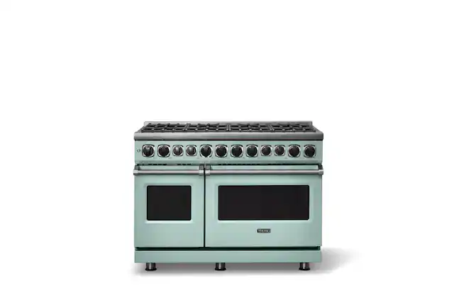 Front. Viking - 48 in. Wide 8 Burner Dual Fuel Sealed Burner Range - Splash.