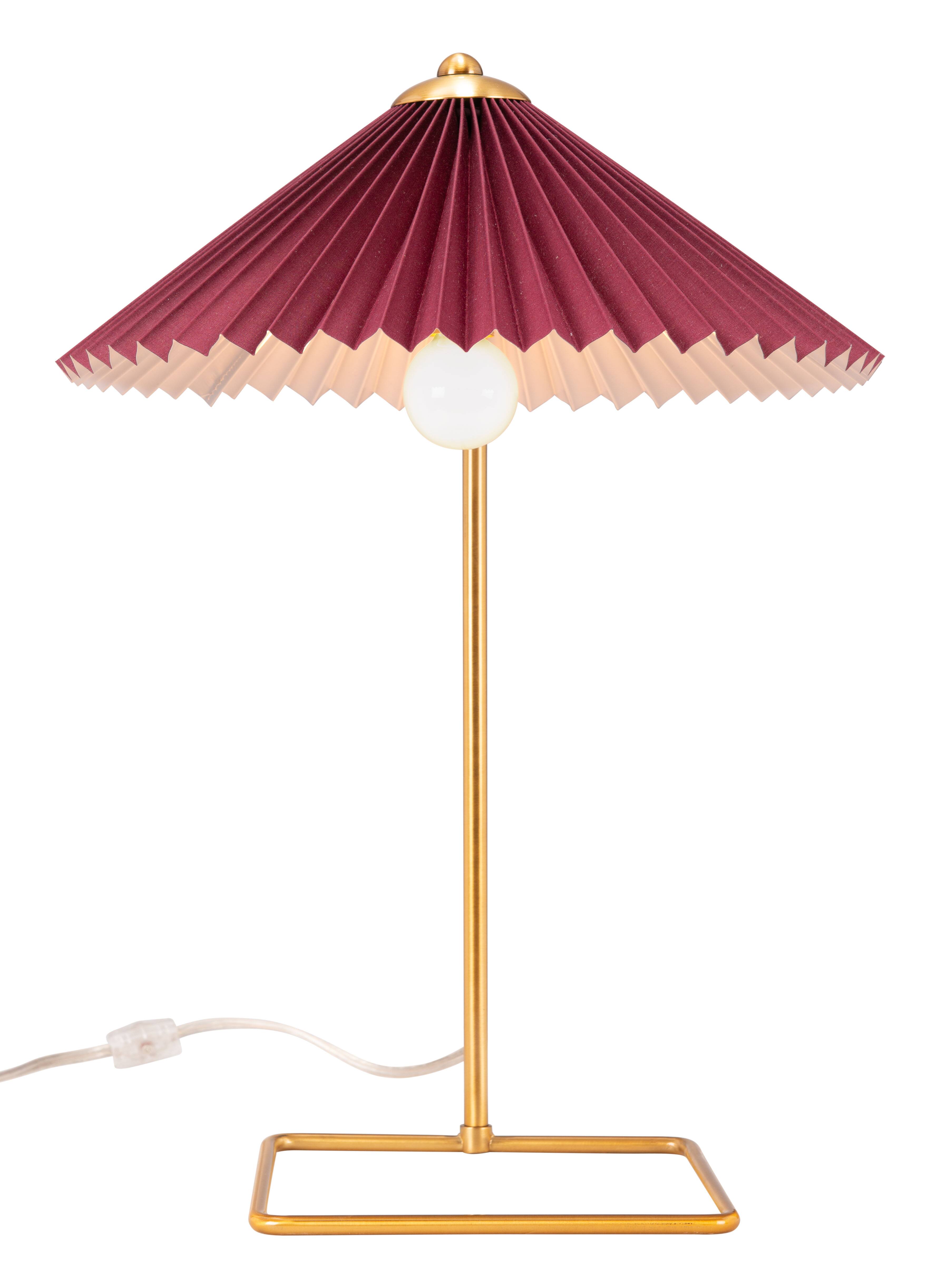 Alt View 1. Hivvago - Charo Table Lamp Red & Gold - Red & Gold.