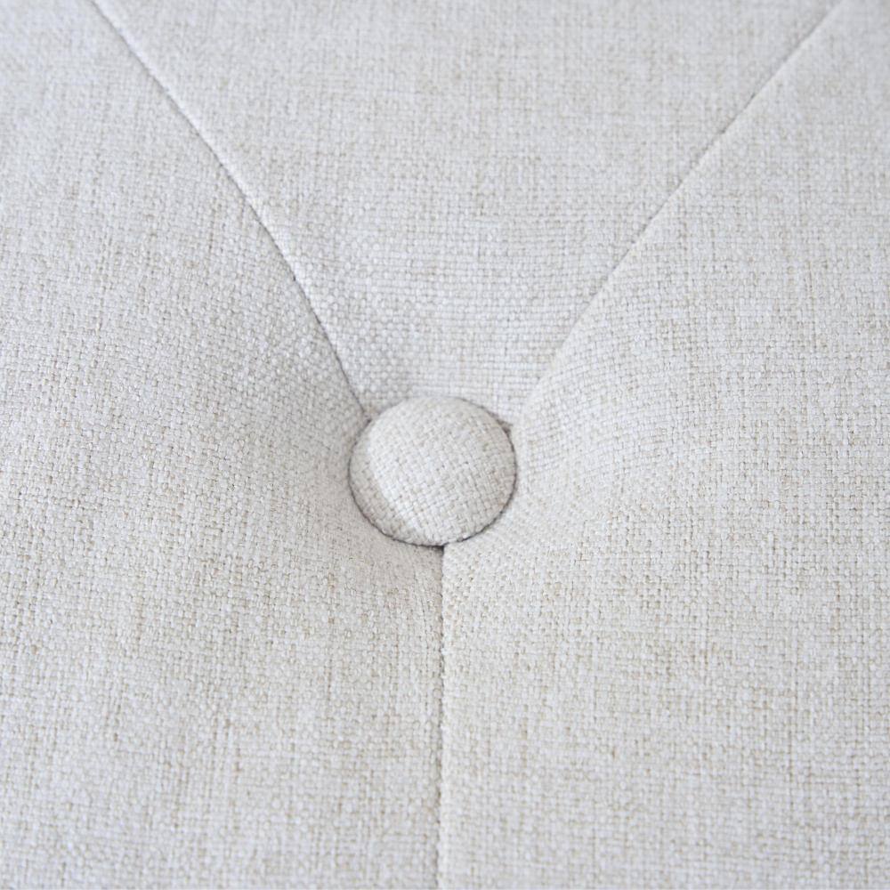 Alt View 2. PDTEND - 48" Beige Faux Linen Upholstered Storage Ottoman with Arms for Bedroom,Living Room, Entryway - Beige.