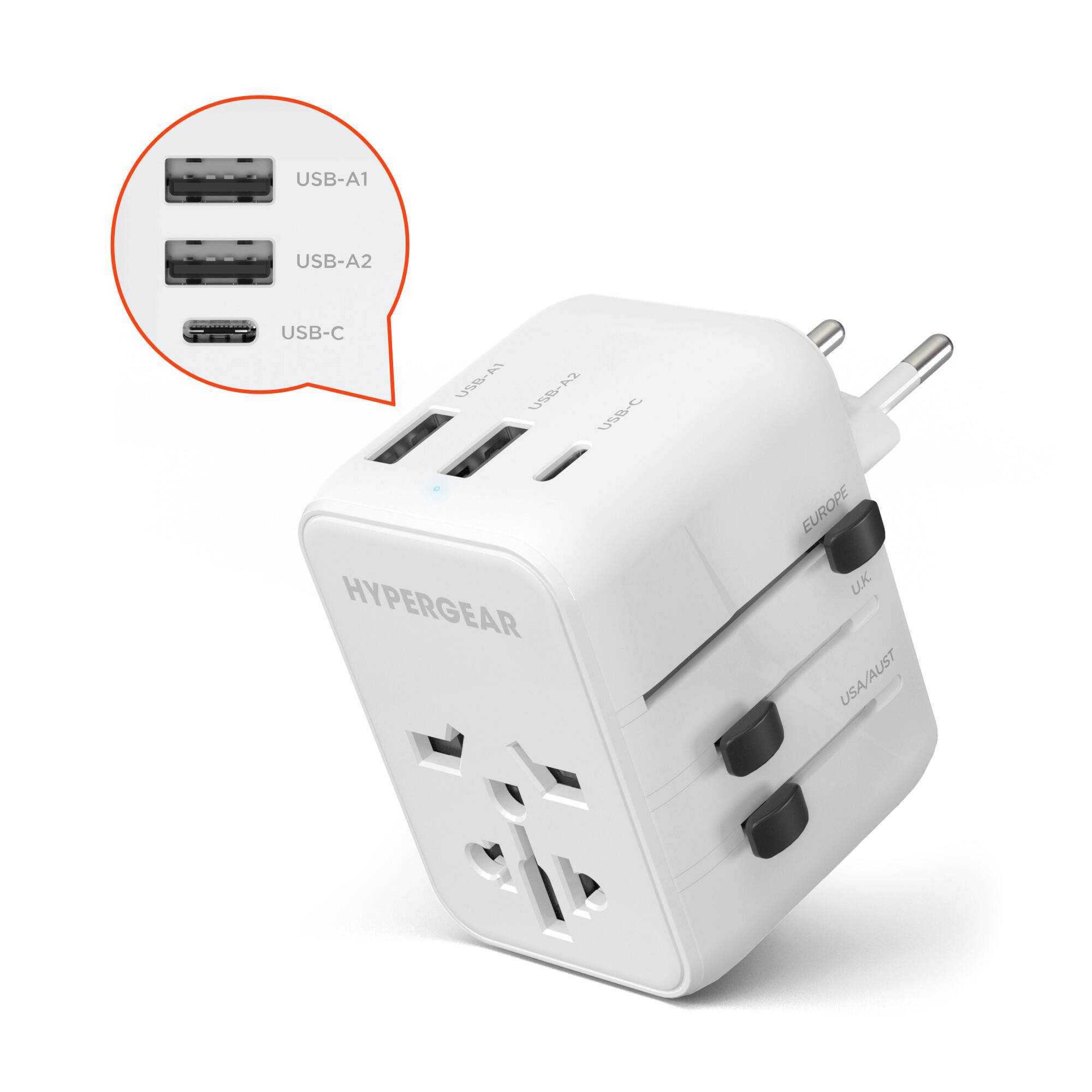 USB-A1 USB-A2 USB-C P USB L USB US8-C HYPERGEAR EUROPE .K USA/AUST