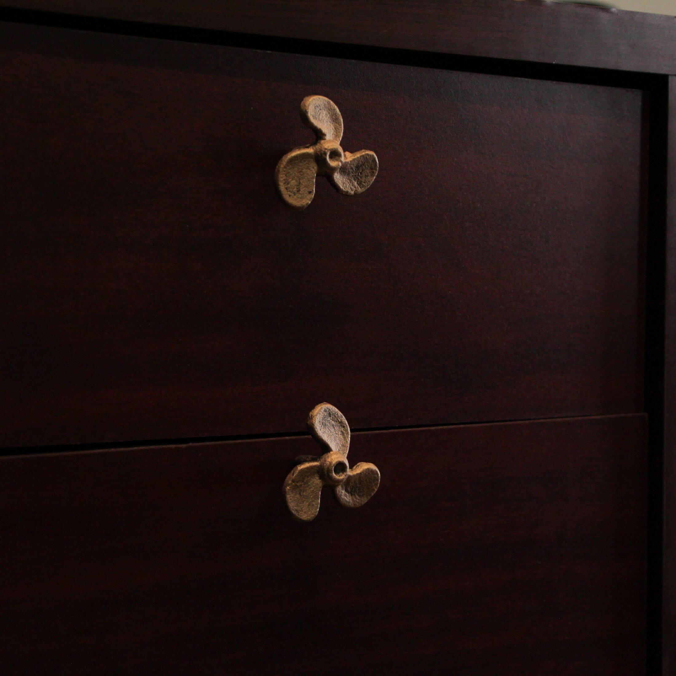 Alt View 5. Zeckos - Set of 6 Gold Boat Propeller Drawer Pulls – Nautical Charm for Cabinets - Gold.