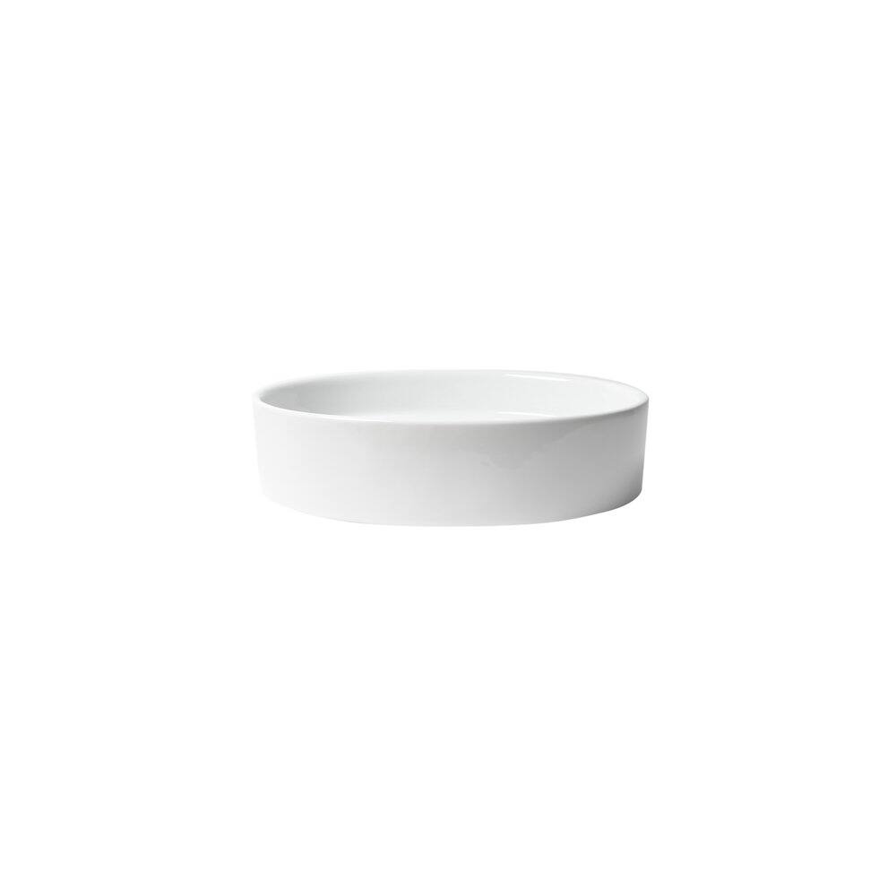 Back. Alfi - White 22" Oval Above Mount Ceramic Sink - White.