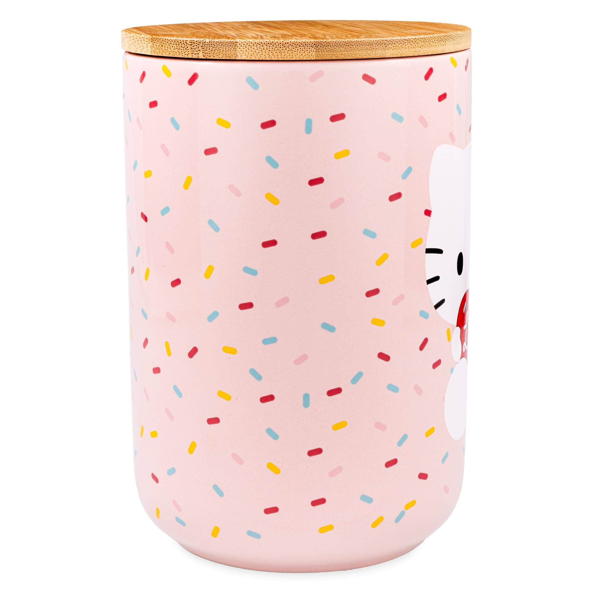 Alt View 10. Silver Buffalo - Sanrio Hello Kitty Love Heart 6.5-Inch Ceramic Snack Jar With Bamboo Lid - Pink.