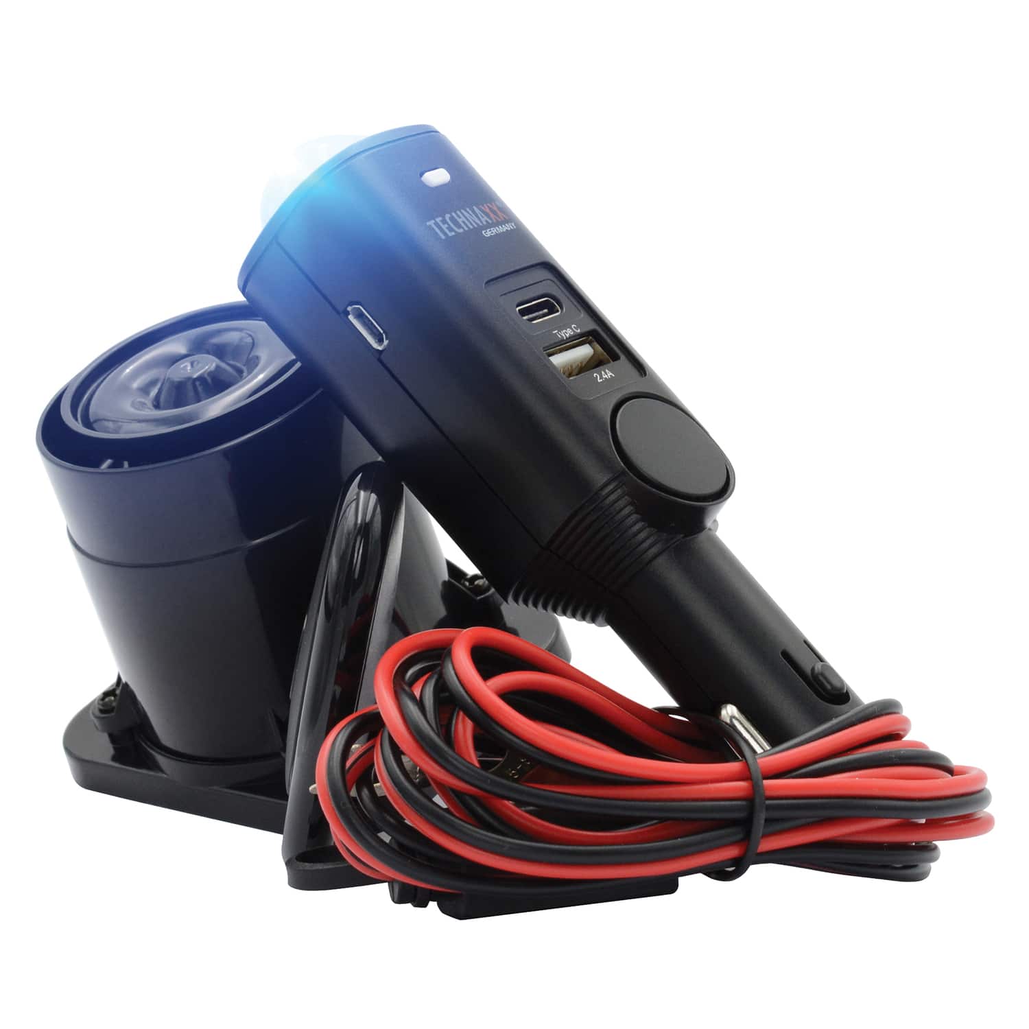 TECHNAXX - 4927 Pro TX-168 Rechargeable Universal Car Alarm with Siren and Remote - bLACK