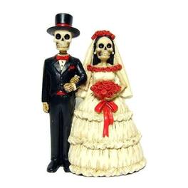 Pacific Trading - Wedding Skeleton Couple Dia de los Muertos Day of the Dead Figurine - Multicolor