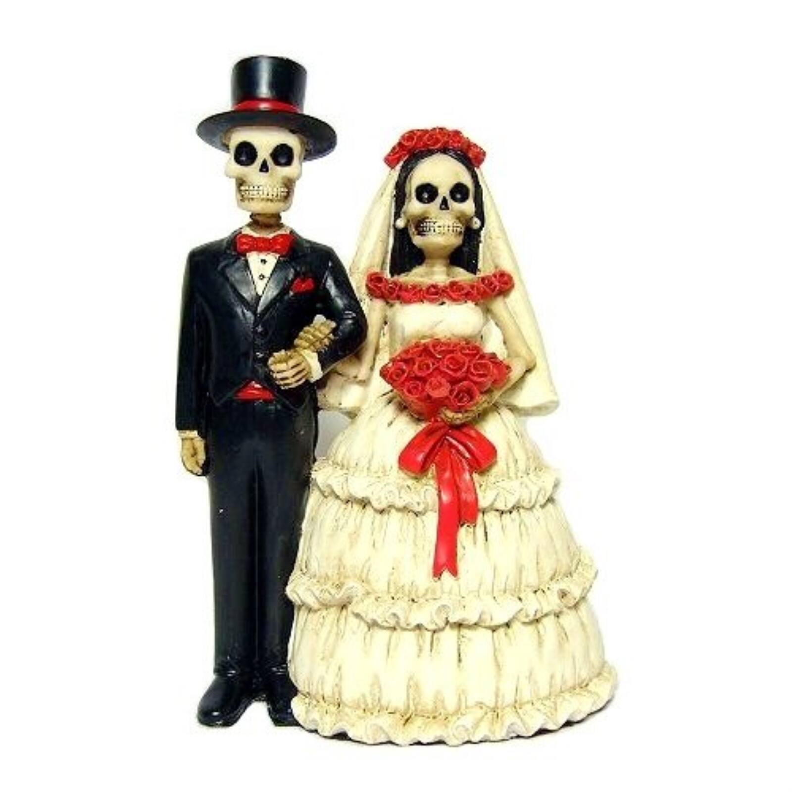 Front. Pacific Trading - Wedding Skeleton Couple Dia de los Muertos Day of the Dead Figurine - Multicolor.