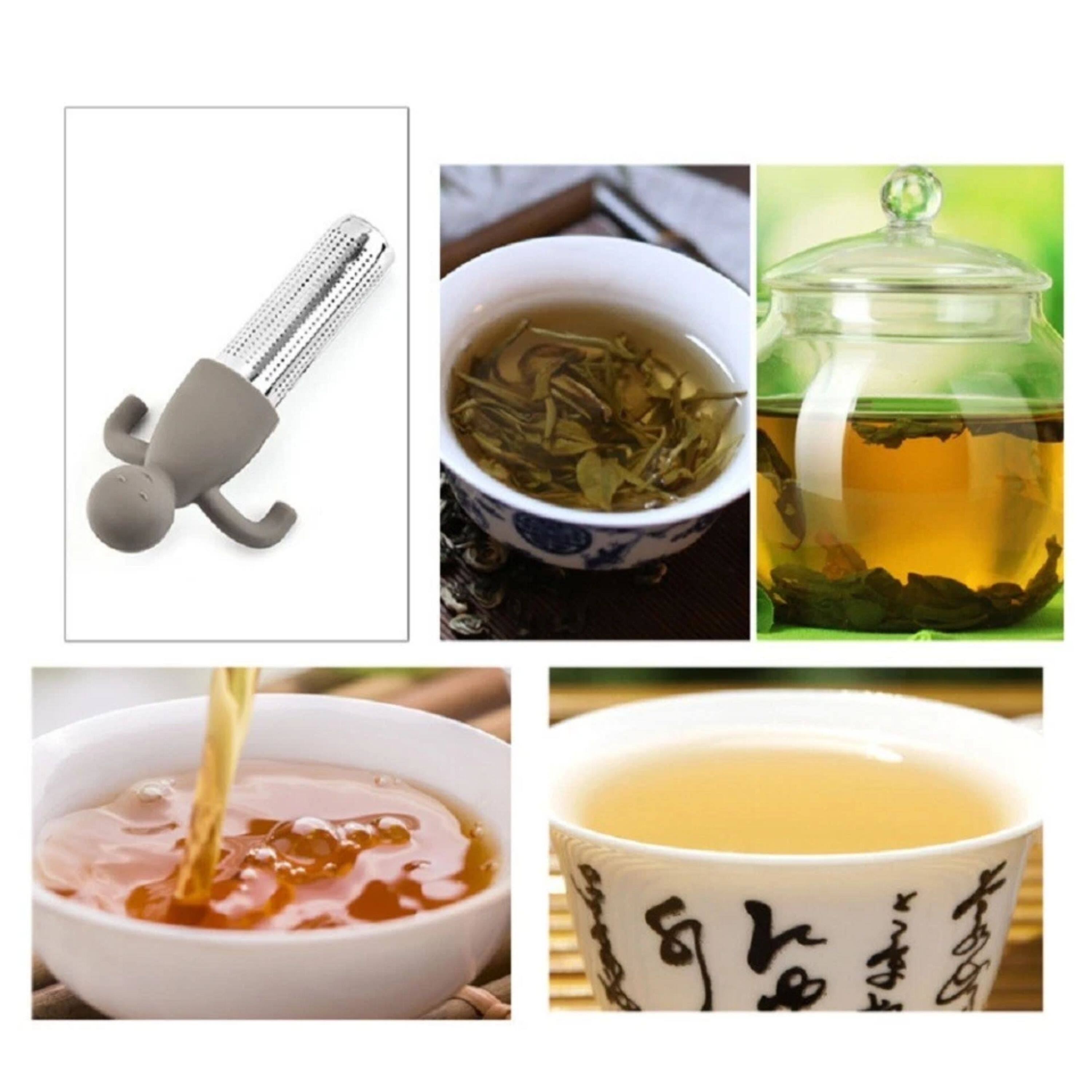 Back. Kitcheniva - Loose Leaf Tea Infuser Set With Silicone Handle 2 Pcs - Stainless steel.