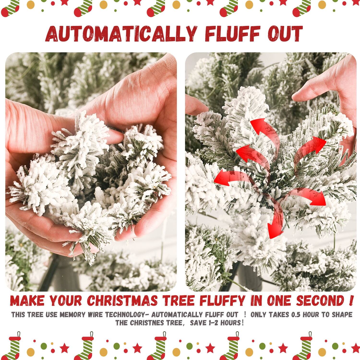 Automatically Fluff Out

Make Your Christmas Tree Fluffy in One Second!

This tree uses memory wire technology - automatically fluff out! Only takes 0.5 hour to shape the Christmas tree, save 1-2 hours!