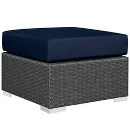 Sojourn Outdoor Patio Sunbrella® Ottoman by Modway - Canvas Navy