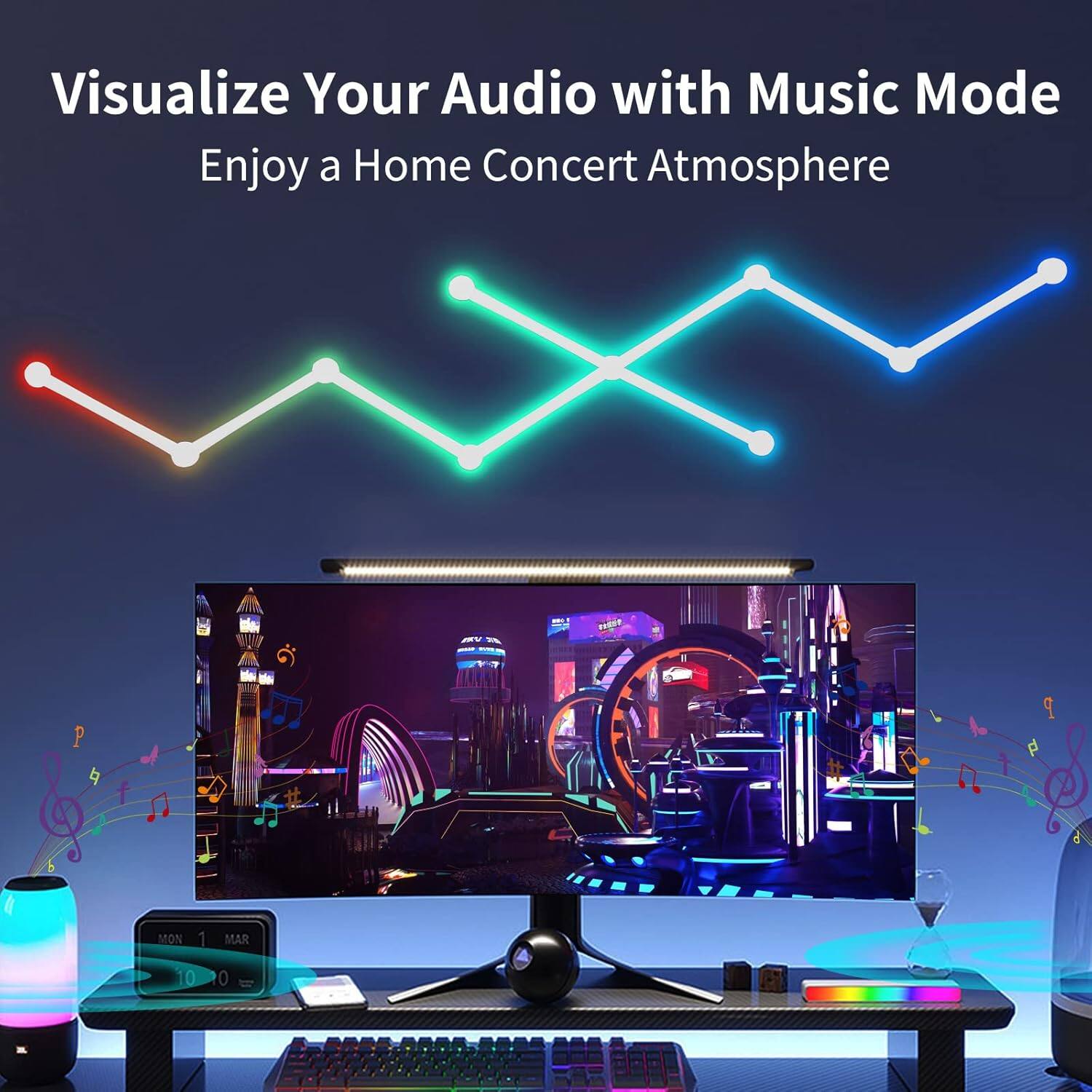 Visualize Your Audio with Music Mode  
Enjoy a Home Concert Atmosphere  

MON 1 MAR 10:00