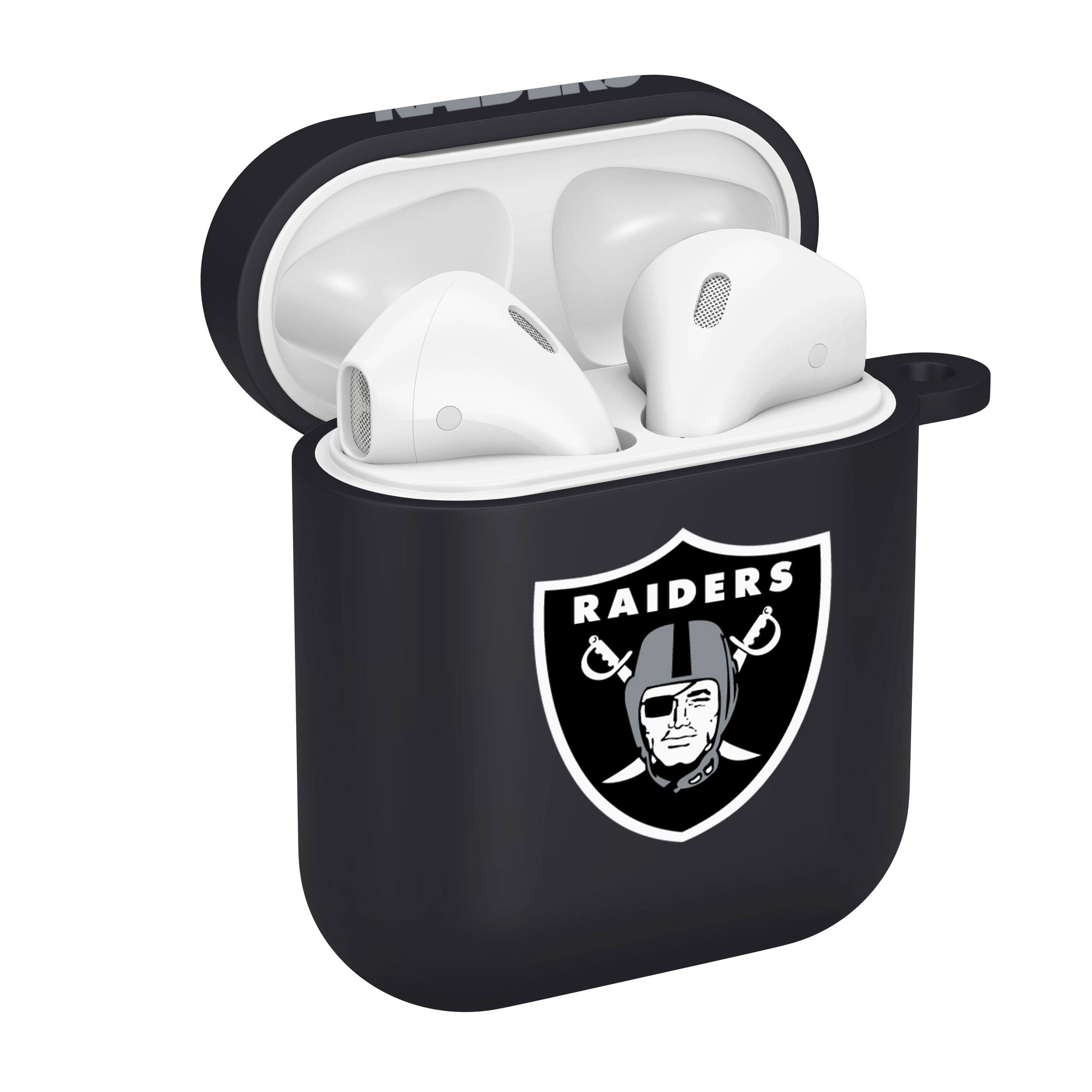Alt View 1. Artinian - Black Las Vegas Raiders AirPods Case Cover - Black.