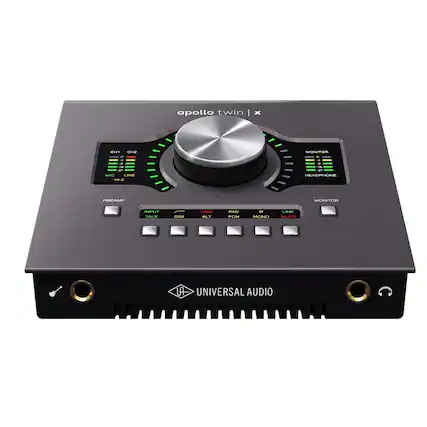 Apollo Twin X
ORET C - OIN MONITOR - EY LINE FL-2 ALISIIE PREAMP MONITOR INELIT TALE DHM V8+ ALT BALE FON 5 MESNO LINNC MUTE LA UNIVERSAL AUDIO