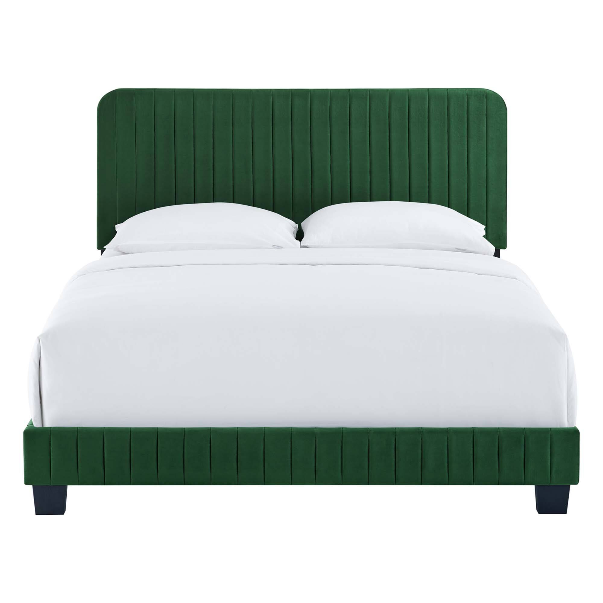 Alt View 2. Modway - Celine Channel Tufted Performance Velvet Full Platform Bed - Red.