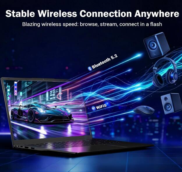 Stable Wireless Connection Anywhere  
Blazing wireless speed: browse, stream, connect in a flash  

Bluetooth 5.2  
WiFi 5