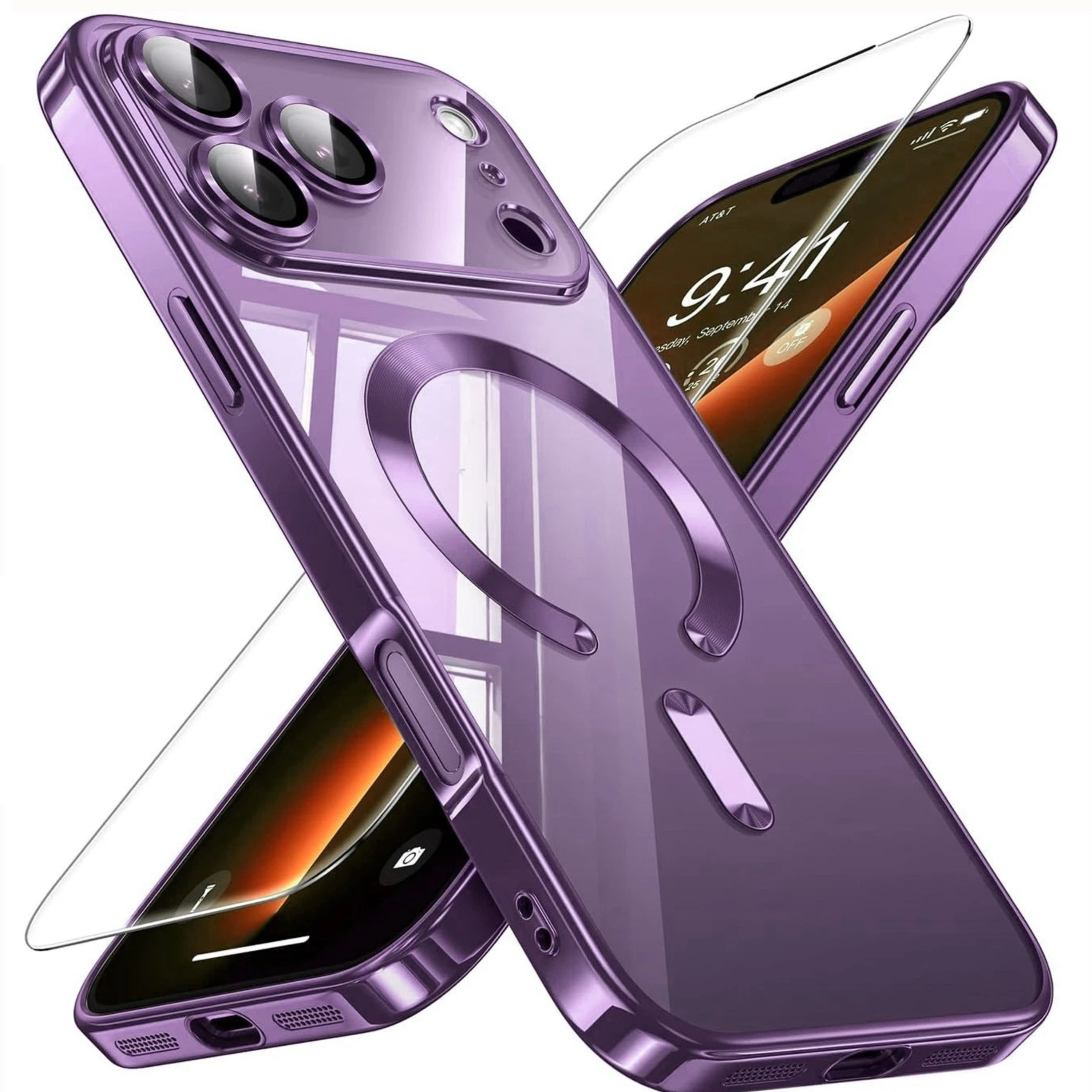 Kitcheniva - Protective Shockproof Case with Magnetic Ring For IPhone 17 Pro Max Case Only - Purple