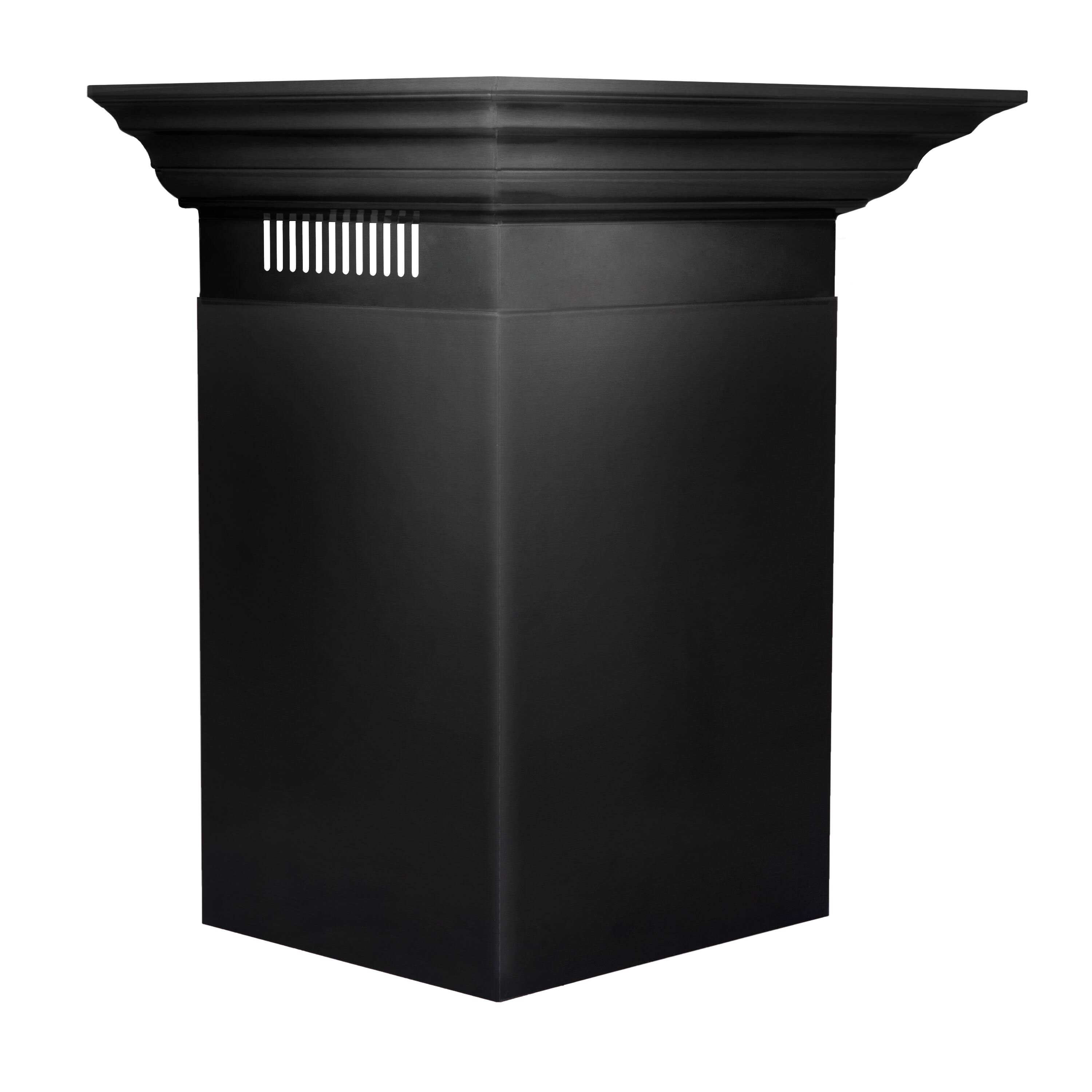 Alt View 4. ZLINE - ZLINE 24" Convertible Vent Wall Mount Range Hood in Black Stainless Steel with Crown Molding (BSKENCRN-24) - Black Stainless Steel.