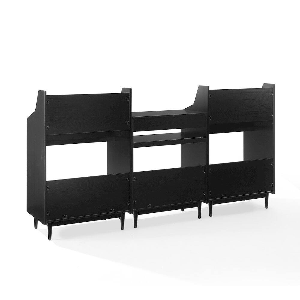 Alt View 2. Crosley Furniture - 3-Piece Record Player Stand And Vinyl Storage Set - Brown.