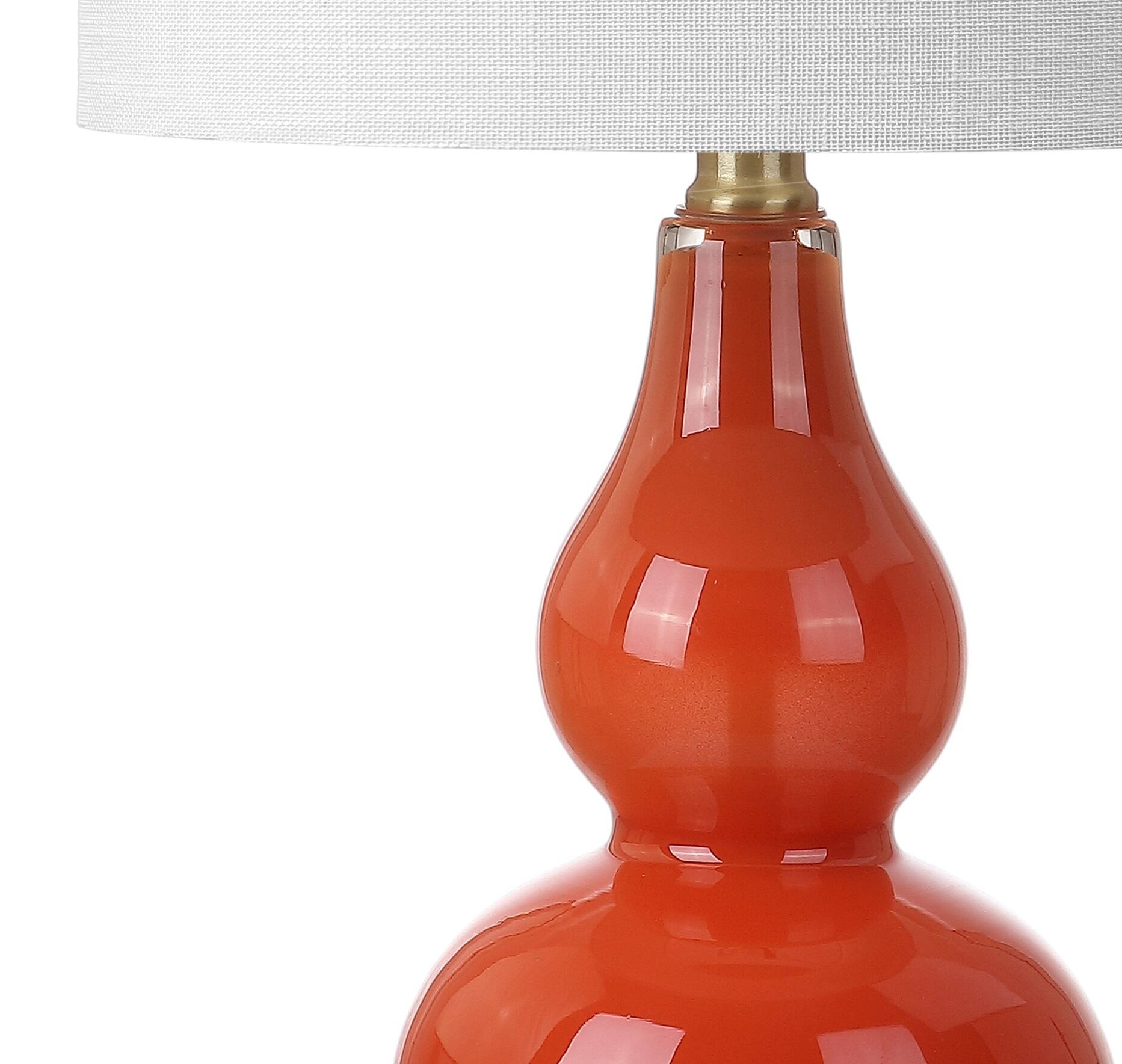 Alt View 6. Jonathan Y - Anya 20.5" Mini Glass LED Table Lamp, Sunset Orange - Sunset Orange.
