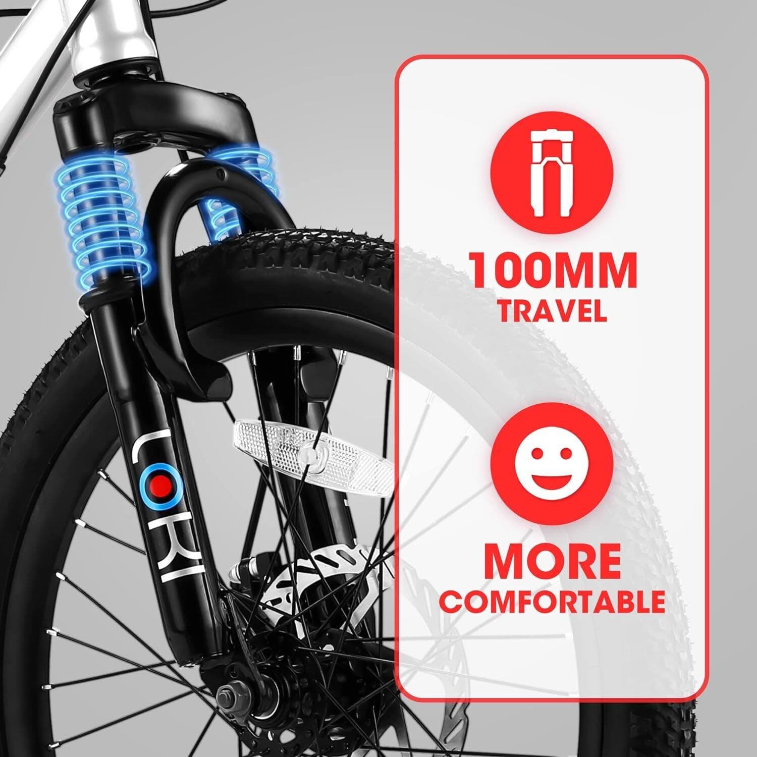 100MM TRAVEL  
MORE COMFORTABLE