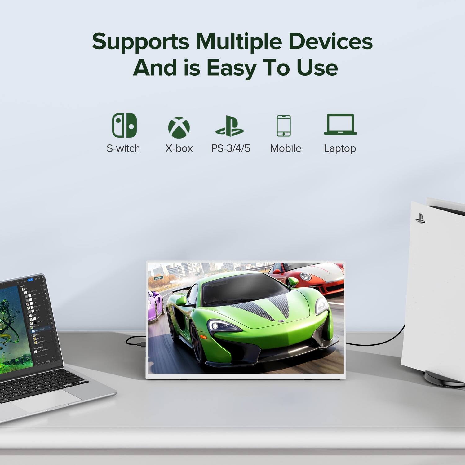 Supports Multiple Devices And is Easy To Use  
S-switch X-box PS-3/4/5 Mobile Laptop