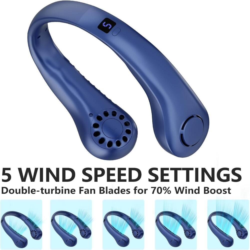 5 WIND SPEED SETTINGS  
Double-turbine Fan Blades for 70% Wind Boost