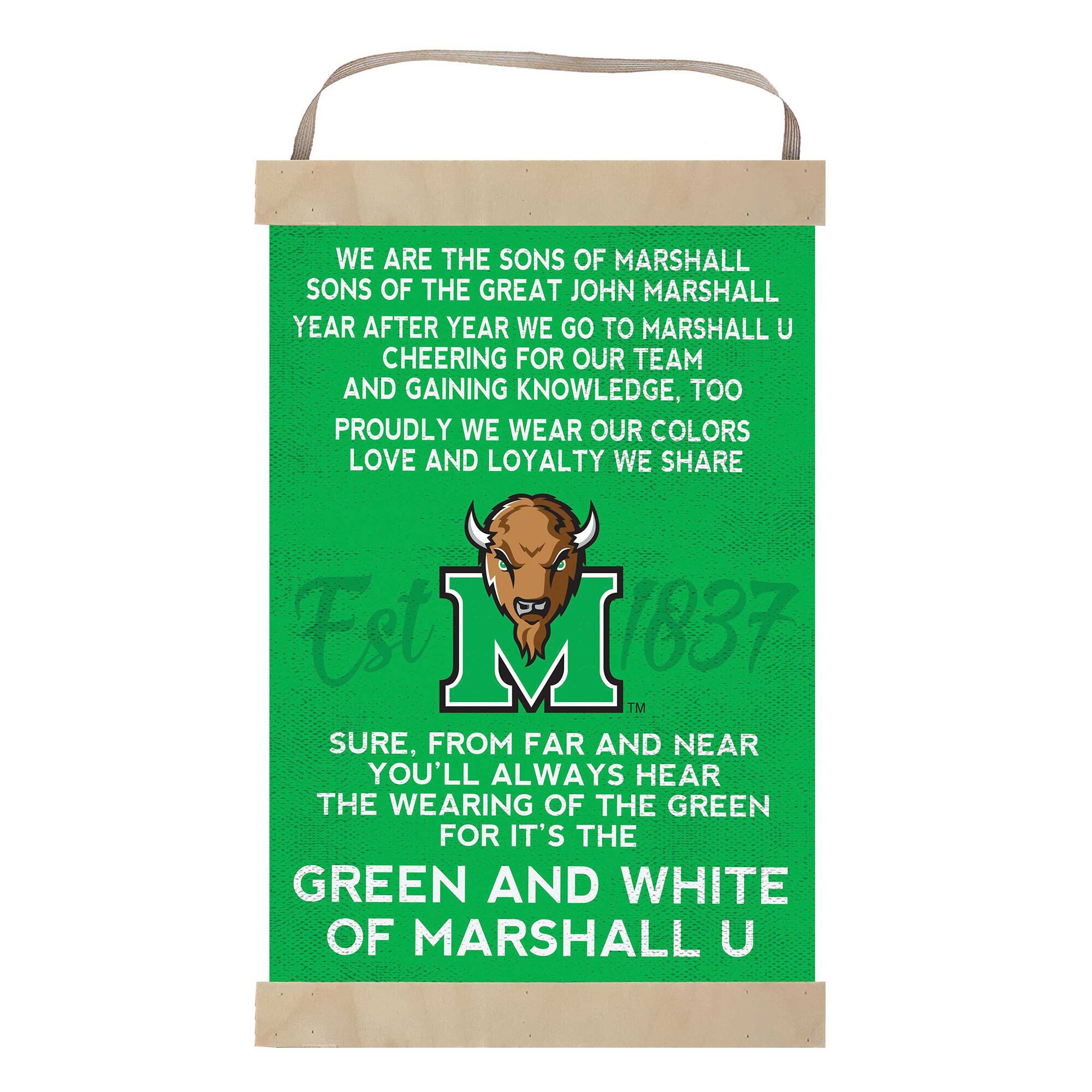 Marshall Thundering Herd 12'' x 20'' Fight Song Banner Sign