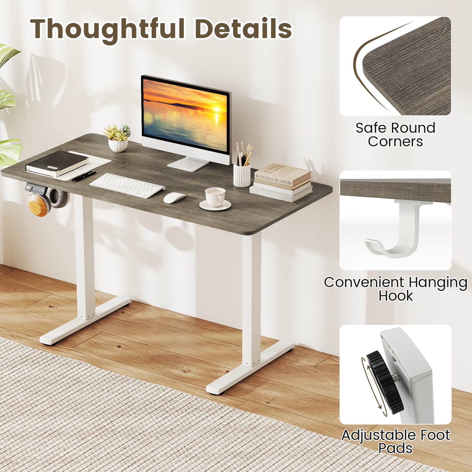 Thoughtful Details

- Safe Round Corners
- Convenient Hanging Hook
- Adjustable Foot Pads