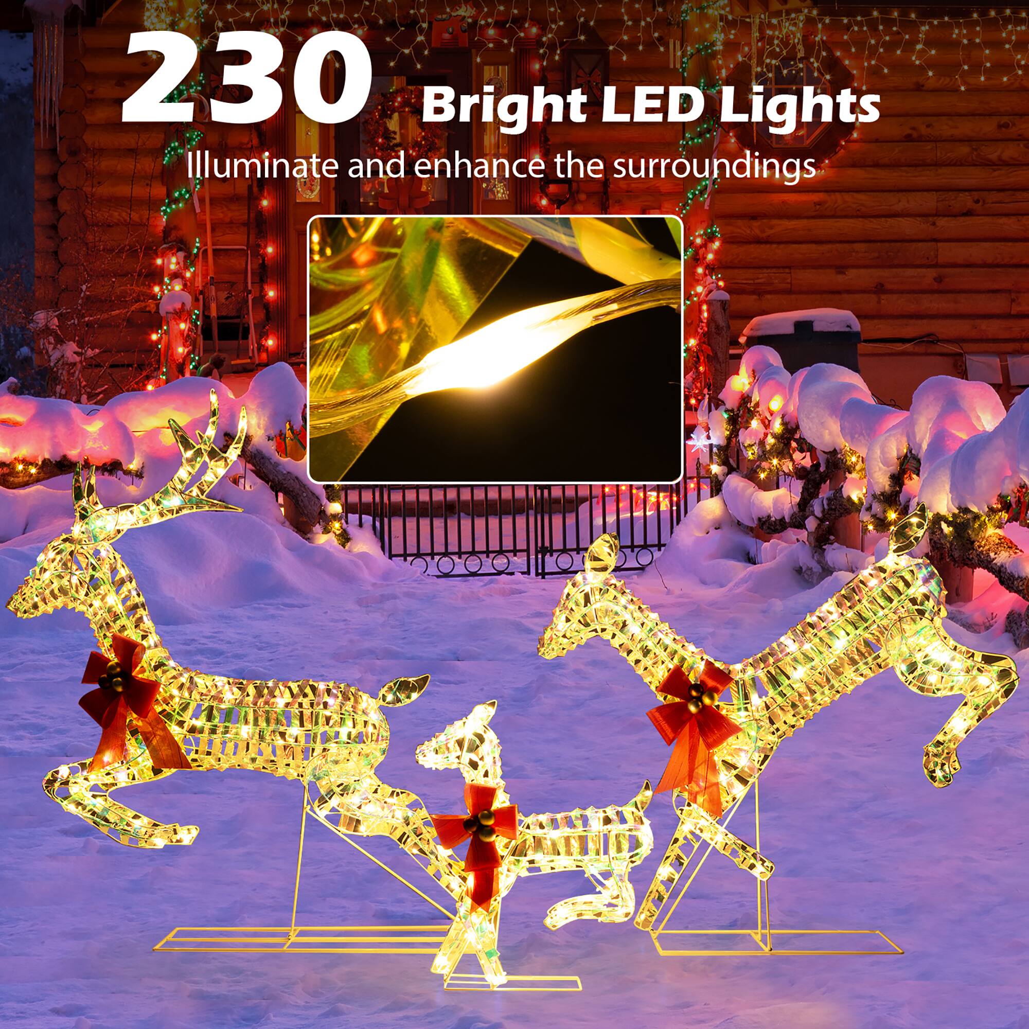 230 Bright LED Lights  
Illuminate and enhance the surroundings