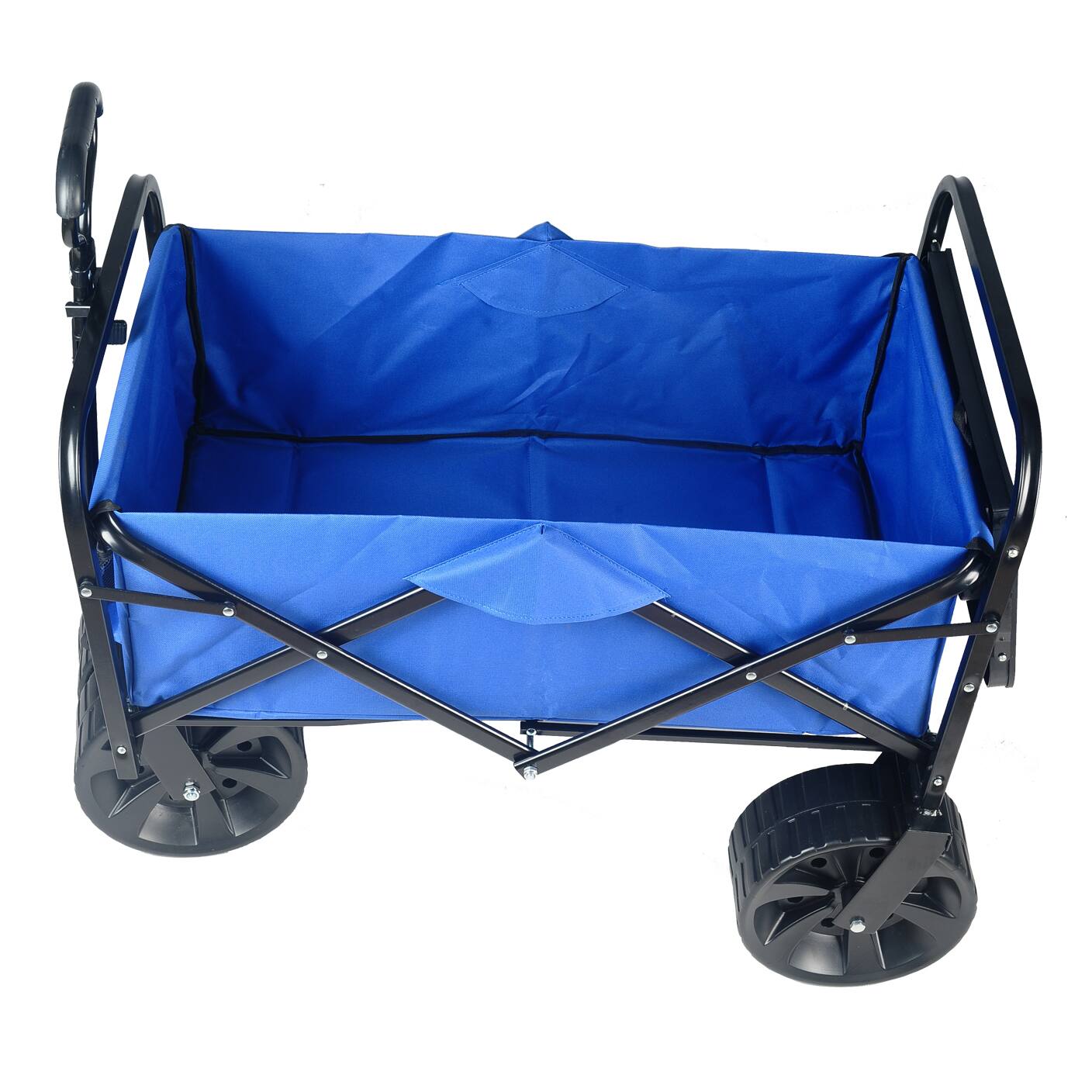 Angle. APRILSOUL - Folding Wagon Garden Shopping Beach Cart Blue - Blue.