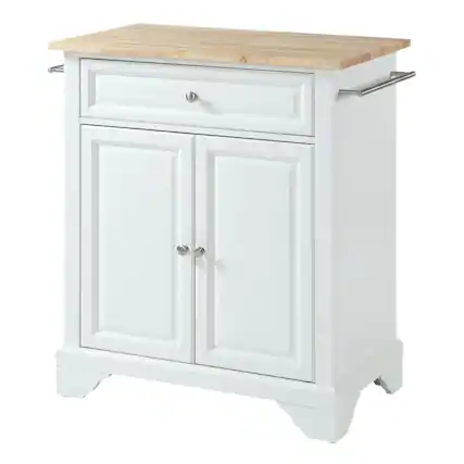 Front. Crosley Furniture - Lafayette Wood Top Portable Kitchen Island/Cart - White.