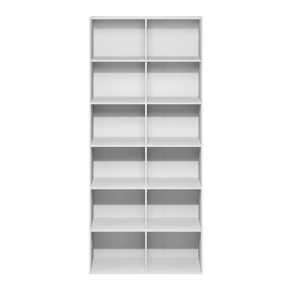 Back. FurniFact - Engineered Wood Bookcase with Engineered Wood Finish for Home and Office Use - Plain White.