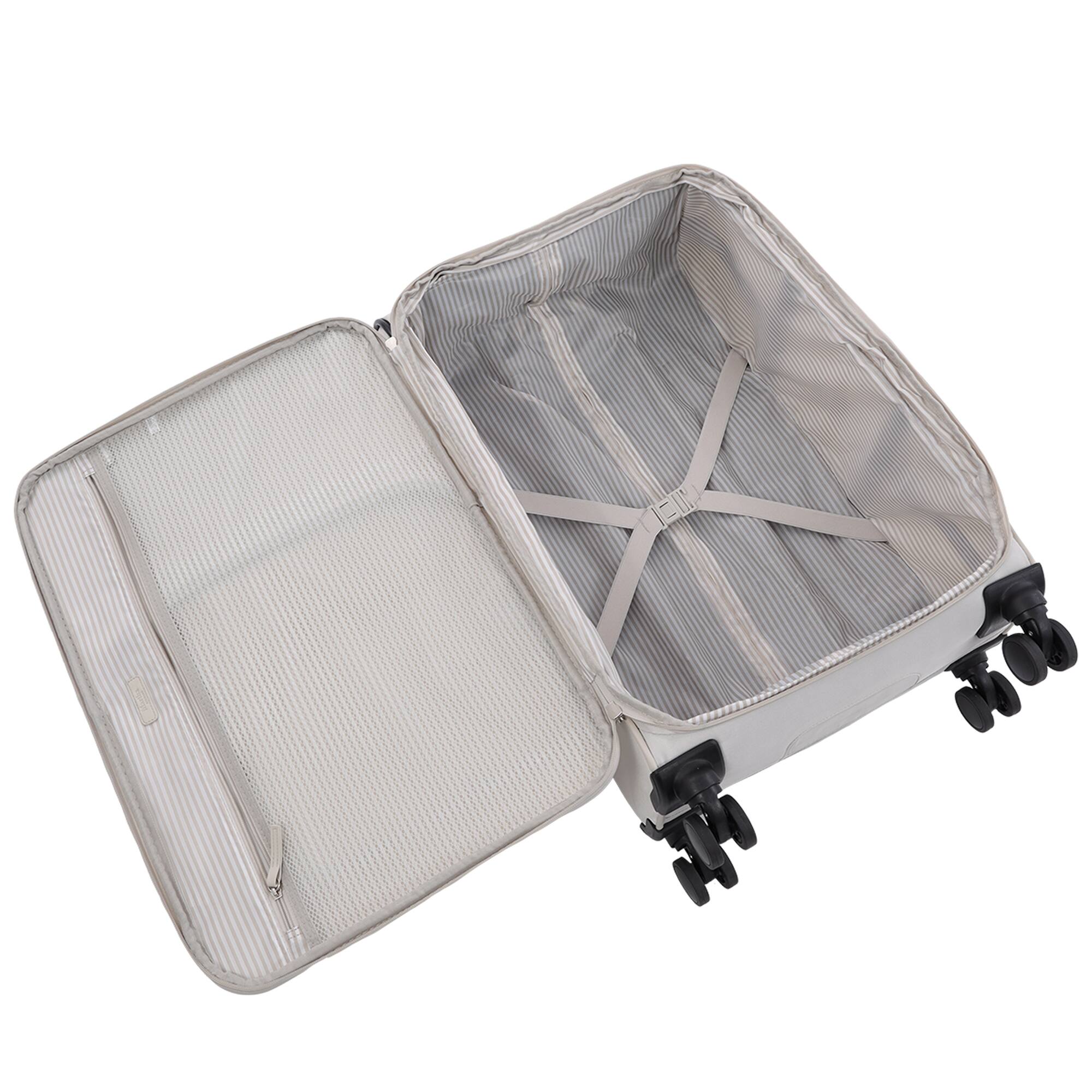 Alt View 4. Martha Stewart - 27" Softside Luggage – Expandable Spinner Suitcase with 8 Wheels & Front Zip Pockets - LIGHT GREY.
