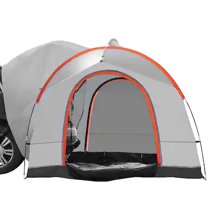 Front. VEVOR - SUV Camping Tent, 8'-8' SUV Tent Attachment for Camping with Rain Layer and Carry Bag, PU2000mm Double Layer Truck Tent - Gray.