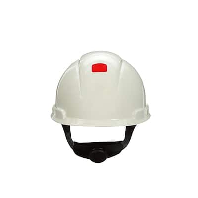 3M - SecureFit HDPE 4-Point Ratchet Suspension Short Brim Hard Hat - One size fits all - White