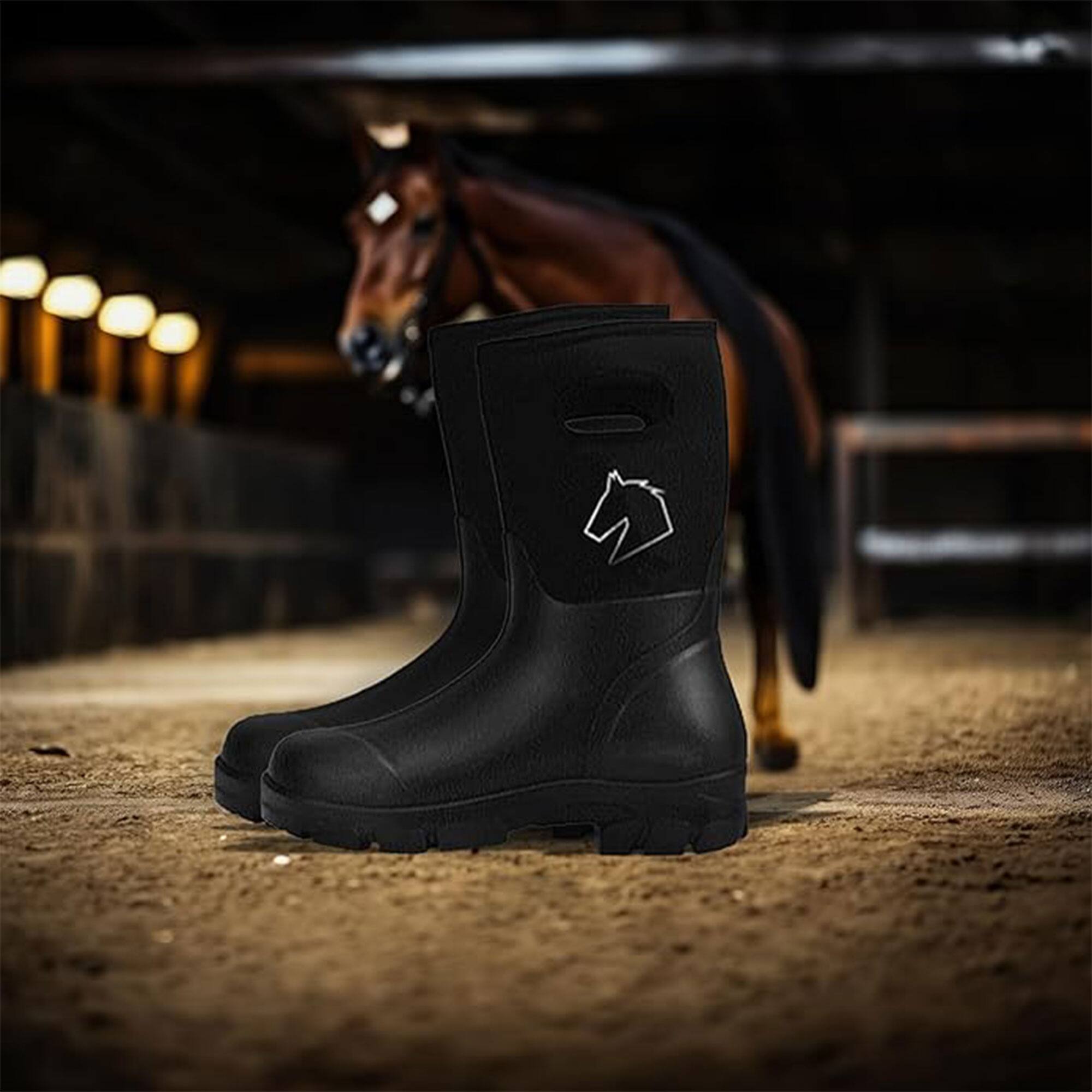 Alt View 3. Master Rancher - Master Rancher Heavy Duty Neoprene Work Farm Boots Unisex Men's 9 Women's 11 - Black.