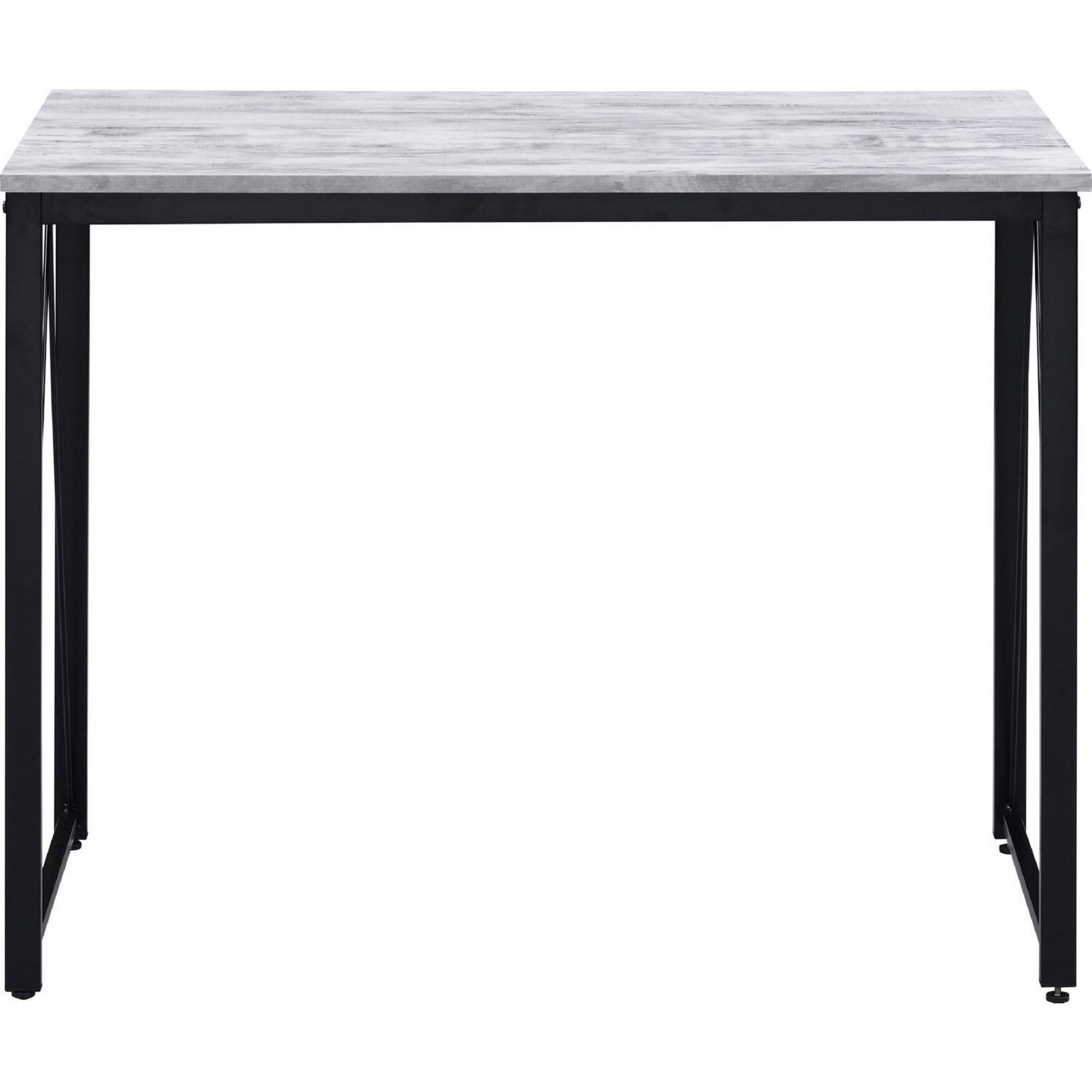 Angle. Manhattan Lane - Writing Desk with V Shaped Accent and Distressed Look, White - White.