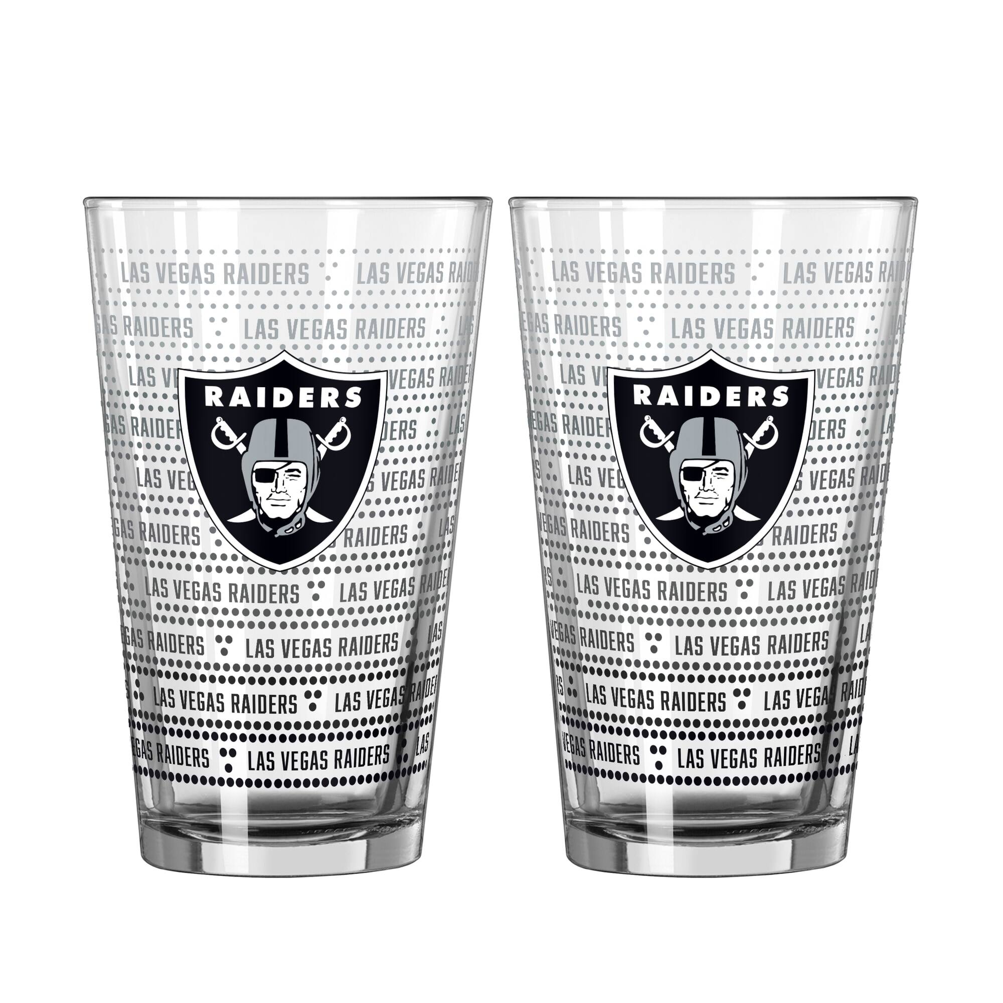 Logo Brands - Las Vegas Raiders Two-Pack Chant Fade 16oz. Pint Glass Set - Multicolor