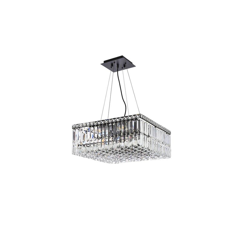 Angle. Elegant Lighting - Maxime 20 Inch Black Chandelier - Black And Clear.