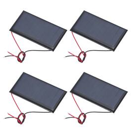 Unique Bargains - 4pcs 4.5V 0.36W 80mA Mini Solar Panels, Polycrystalline Solar Cell with Cable for DIY Toy Charger - Black