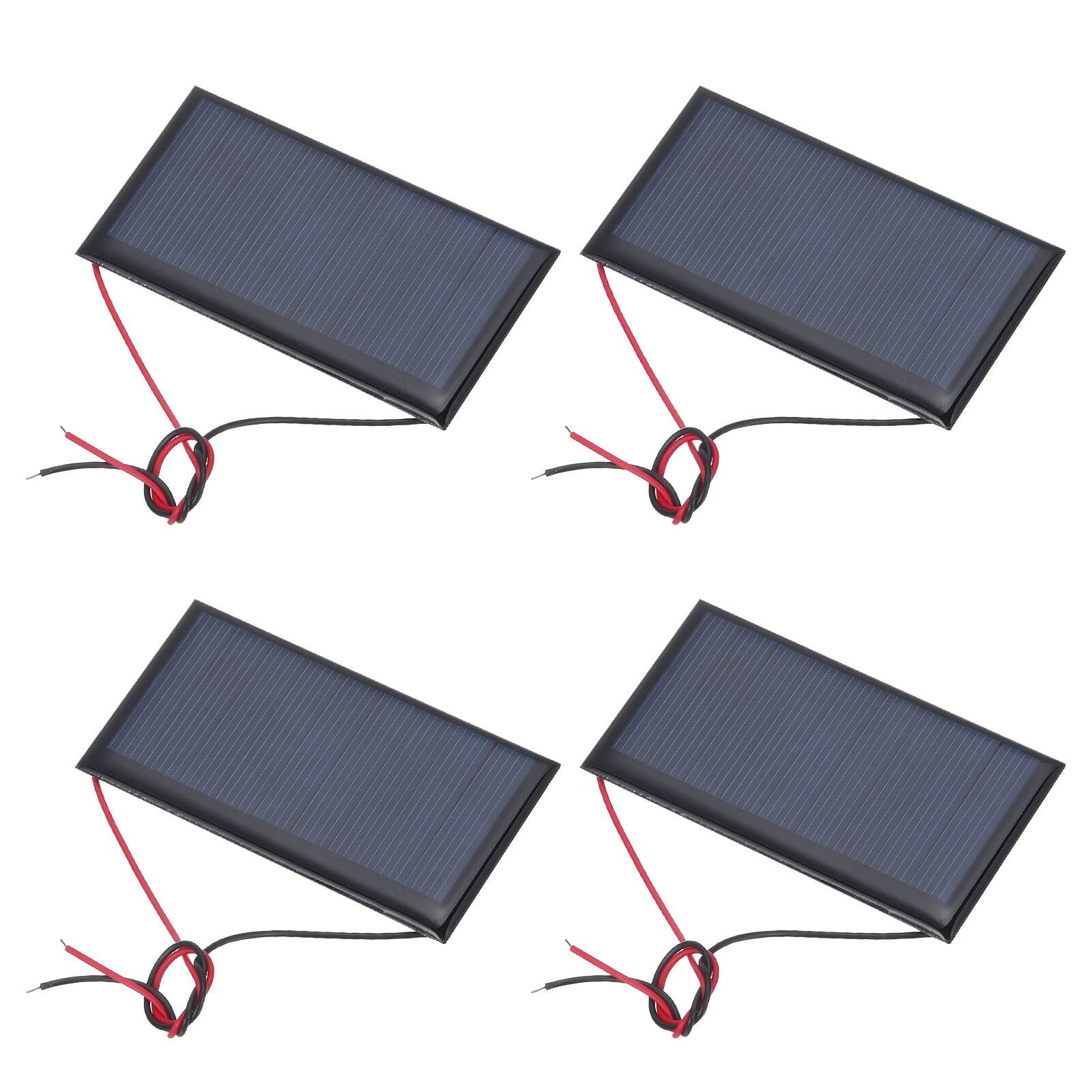 Front. Unique Bargains - 4pcs 4.5V 0.36W 80mA Mini Solar Panels, Polycrystalline Solar Cell with Cable for DIY Toy Charger - Black.
