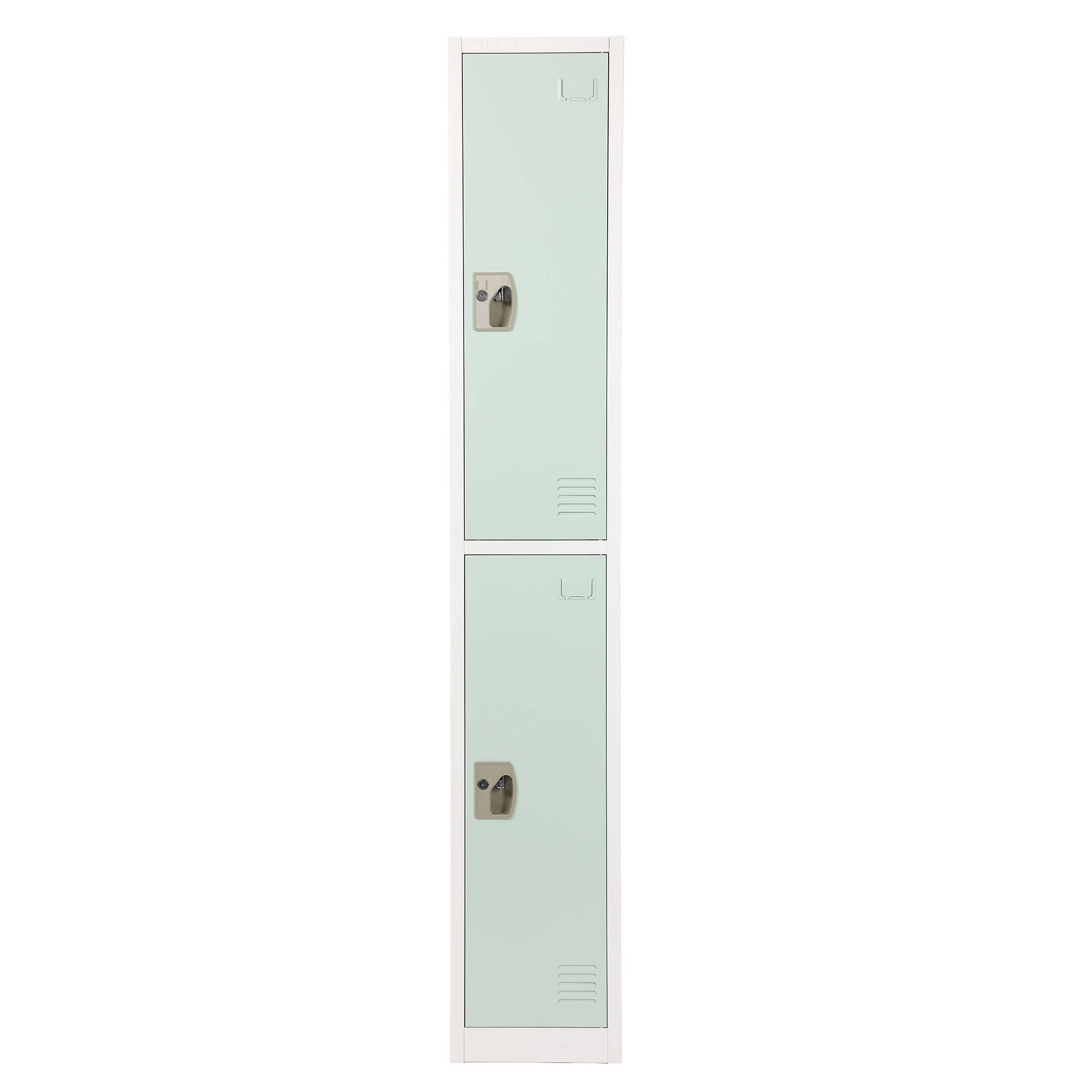 Front. AdirOffice - Storage Locker 629-Series 72" H 2-Tier Steel Key Lock 2-Shelf Locker with Key Lock - Misty Green.