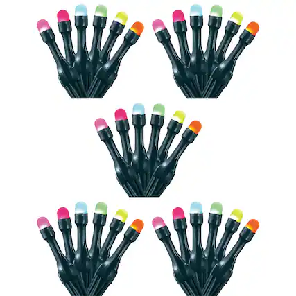 Front. Home Heritage - Home Heritage 33' Wrapped Dome Holiday Lights, App Control, 100 RGB LEDs, 5 Pack - Multicolor.