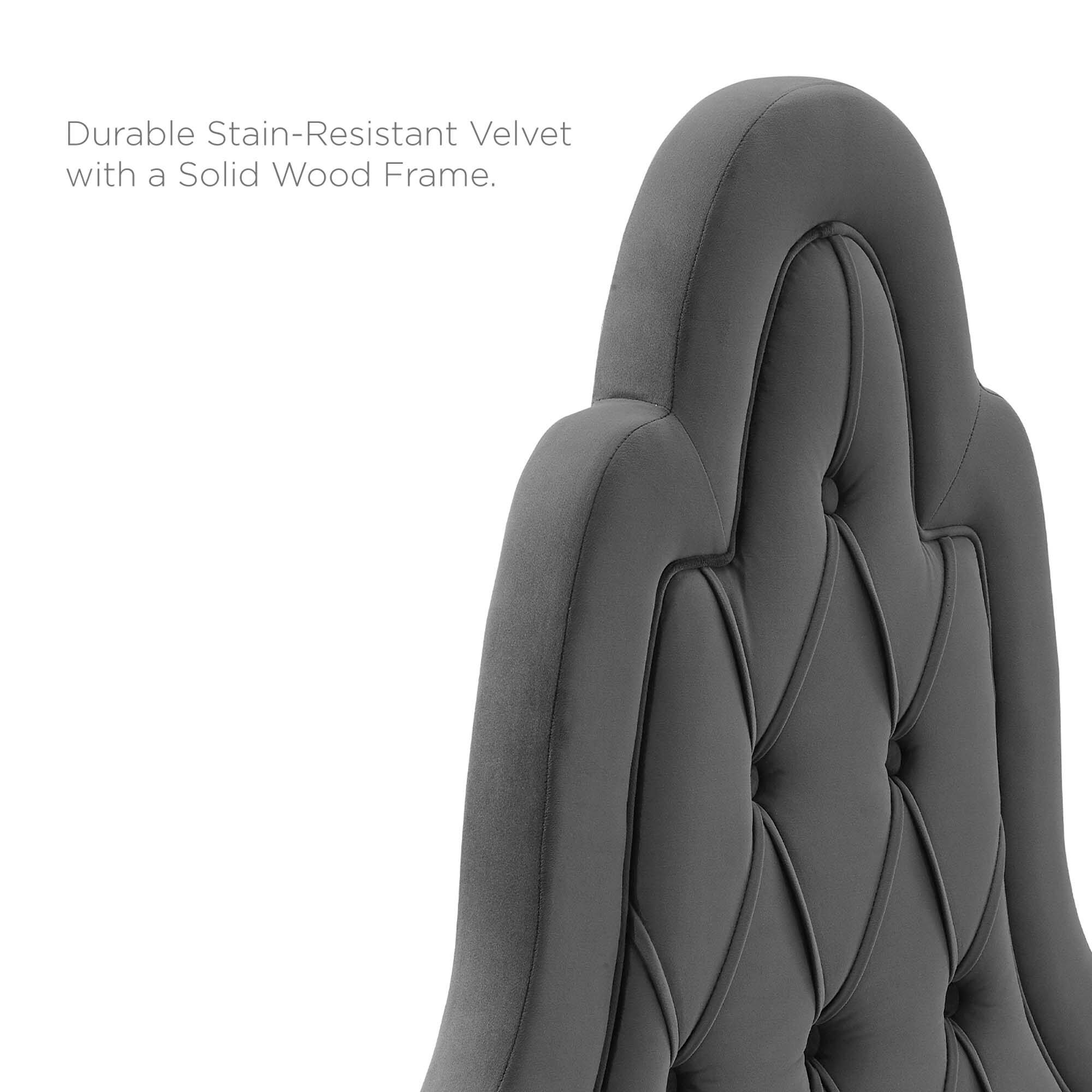 Durable Stain-Resistant Velvet with a Solid Wood Frame.