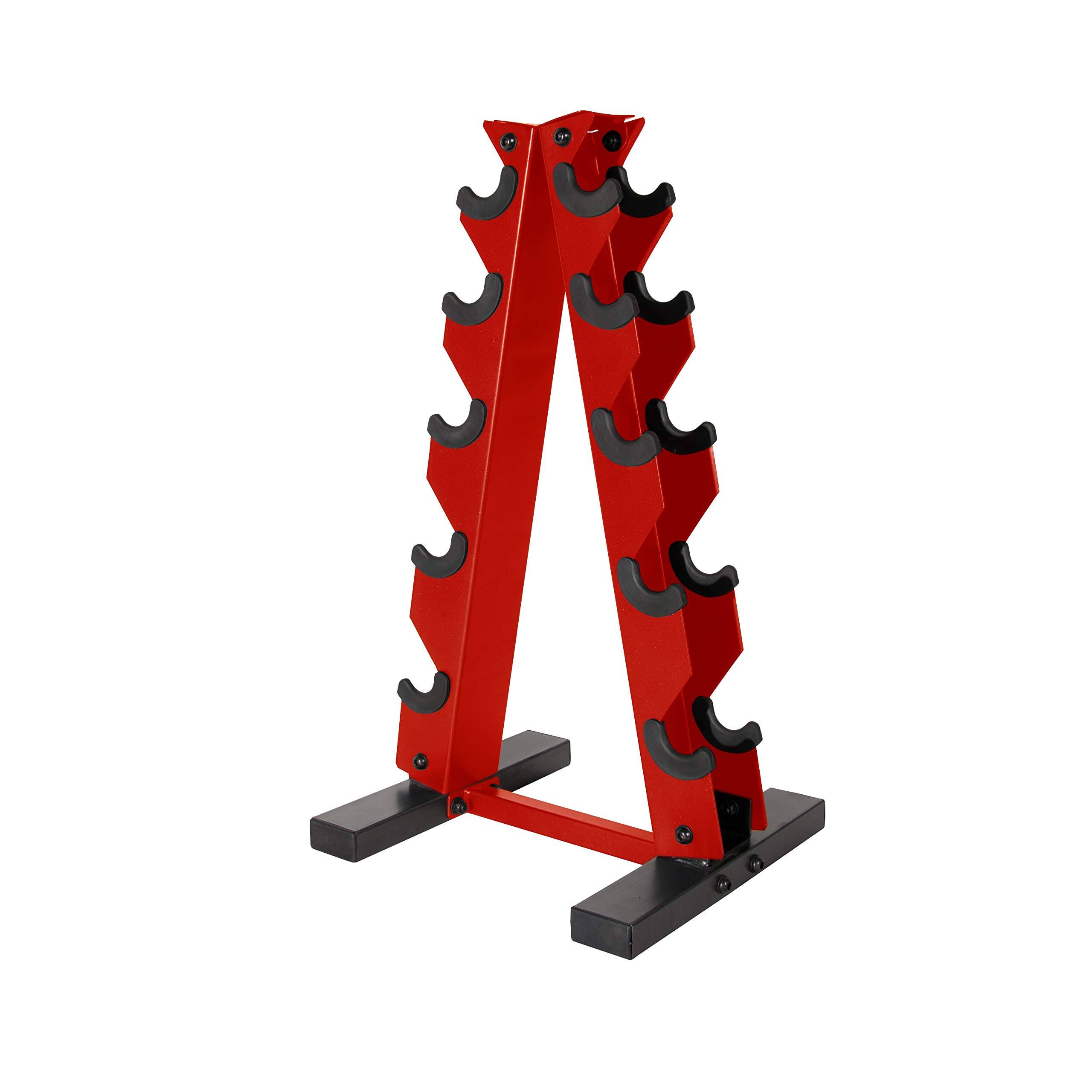 Front. Alchemy Casas - A frame Dumbbell Weight Rack Color Series p Holds s Designed to hold s of only CAP Barbell Hex or rubber hex - Red.