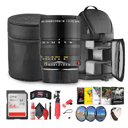 Bundle - Leica - APO-Summicron-M 75mm f/2 ASPH. Lens Black | Compact M-Mount Portrait Lens with APO Correction & Manual Focus Preci - Black