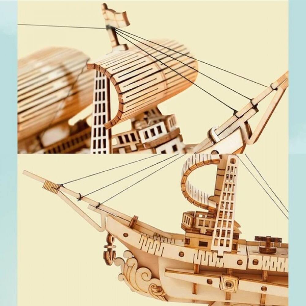 Left. 3D Puzzle - DIY 3D Puzzle - Sailing Ship - 118pcs.
