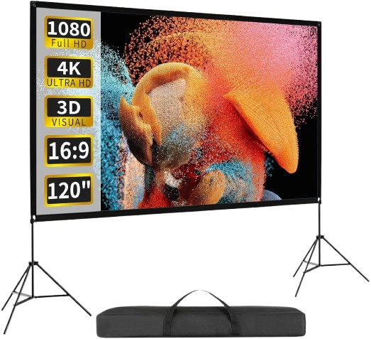 Home Collection - Outdoor Projector Screen with Stand – 120-Inch Foldable Projector Screen