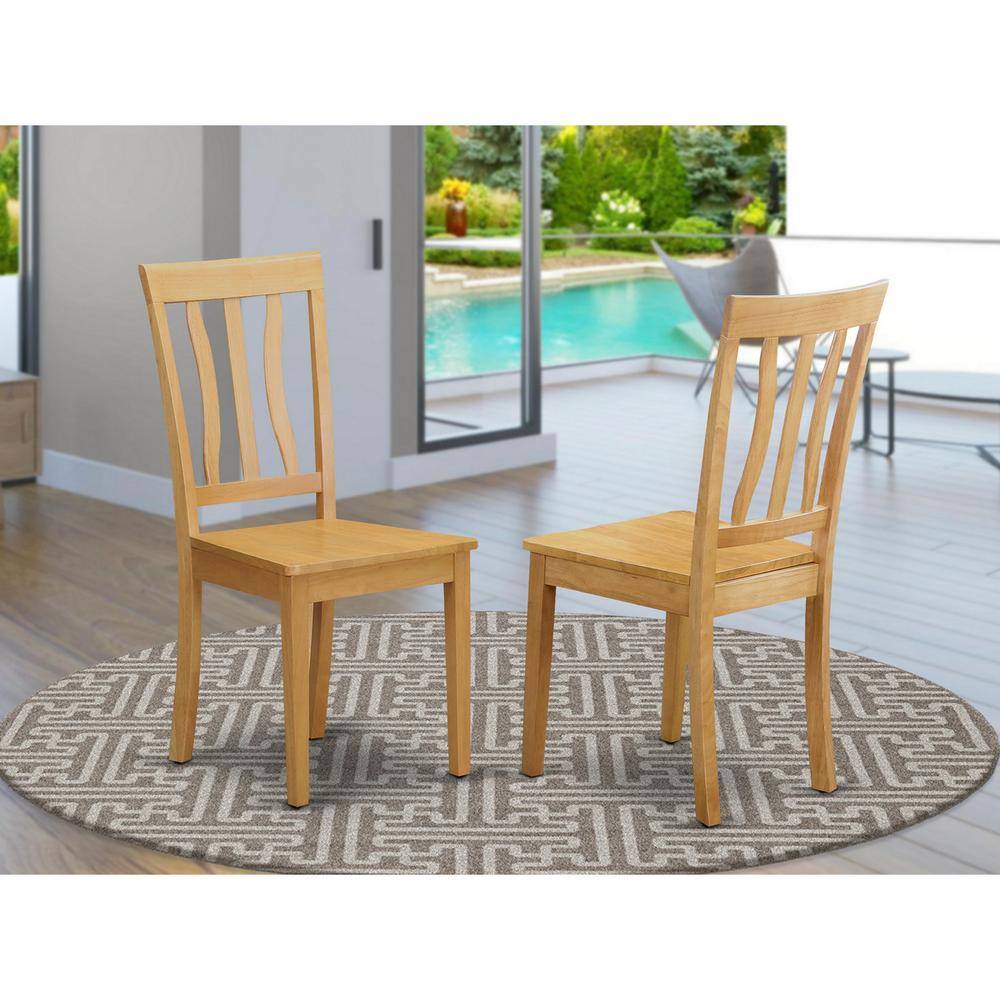 Angle. East West Furniture - Dining Room Set Oak - Brown.